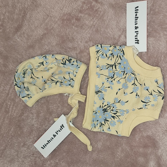 Misha And Puff Other - Misha & Puff Set Buttercup Daisy yellow/blue floral Newborn